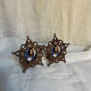 Metal star shaped‎ set of vintage mini frames